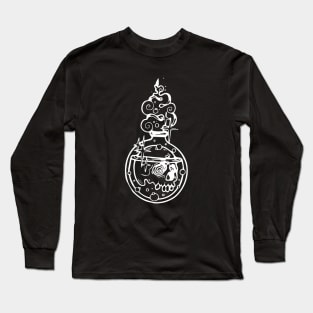 skull in the magic bottle cartoon style Long Sleeve T-Shirt